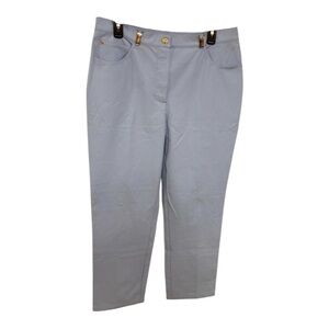 St. John Sport by Marie Gray Light Blue Trousers w Gold Hardware-Sz 14 Like New
